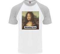 Parodia Di Mona Lisa Lunedì T-Shirt Da Baseball S/S Per Uomo