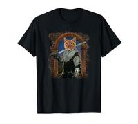 Parodia di spada da tavola rotonda Cat Knight King Arthur Maglietta
