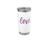 Parola d'amore in leopardo rosa Bicchiere termico in acciaio inox doppia parete