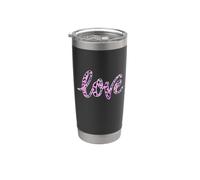 Parola d'amore leopardo rosa Bicchiere termico in acciaio inox doppia parete