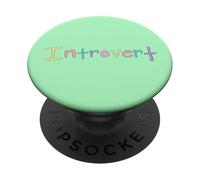 parola disegnata a mano INTROVERT in colori pastello PopSockets PopGrip Adesivo