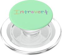 parola disegnata a mano INTROVERT in colori pastello PopSockets PopGrip per MagSafe