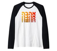 Parola ebraica Ahava Love Israele Ebraica Spirituale Art Design Maglia con Maniche Raglan
