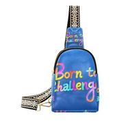 Parola variopinta alla moda Born To Challenge borse per il corpo per il marsupio di modo per le donne per il viaggio, Parola colorata Nato per sfidare, 1 size