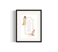 Parole Celesti - Stampa dell'Illustrazione della Preghiera del Padre Nostro - Testo in Stampatello- Decoro per Cameretta - Poster per Cameretta - Quadretto da Appendere - Wall Art - Rosa