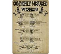 Parole comunemente usate in modo improprio, Conoscenza del truccatore, Cartelli in metallo, Guida per principianti al trucco, Poster, Stanza del trucco, Camera da letto, Salone di bellezza, Decorazion
