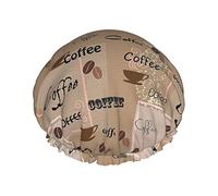 Parole di caffè Tipografie diverse Cuffia da impermeabile, Cuffia elastica per capelli da bagno Protezione ambientale Cuffia da bagno per capelli, Doppio strato impermeabile Cappello da