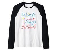 Parole di Cuore Amore Connessione Ispirazione Maglia con Maniche Raglan