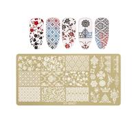 Parole Fiori Farfalla Unghie Piastra Timbro Acciaio Inox Stencil Accessorio Per Salone Professionale Casa Manicure Arte Fiori Farfalla Chiodo Sigillo