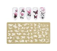 Parole Fiori Farfalla Unghie Piastra Timbro Acciaio Inox Stencil Accessorio Per Salone Professionale Casa Manicure Arte Fiori Farfalla Chiodo Sigillo