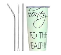 Parole gentili Scritture Testo Scrittura Guarigione Tazza da viaggio in acciaio inossidabile con isolamento sottovuoto, coperchio a prova di perdite, isolamento a doppia parete, opzioni di cannuccia