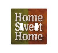 Parole Home Sweet Home su verde marrone doppio interruttore interruttore luce copertura parete interruttore Decor dimensioni standard - 11,4 x 11,4 cm