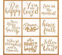 Parole ispiratrici stencil set di stencil da disegno riutilizzabile stencil lettere segno stencil stencil design tessile per fai da te pittura su legno, pietra, mobili in metallo
