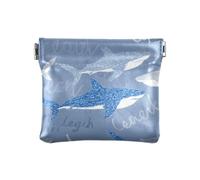 Parole Shark Pattern Squeeze Coin Purse Pouch Change Holder PU Leather Mini Wallet Coin Pocket per donne ragazze uomini