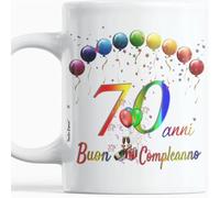 Paroles d'amour Tazza Colazione Buon compleanno 70 anni regalo originale per uomini e donne anniversario di 70 anni