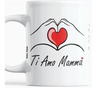 Paroles d'amour Tazza Mamma Ti Amo - Idea Regalo Originale per la Mamma - Perfetta per Compleanno, Natale o Festa della madre - Ceramica Bianca 330 ml