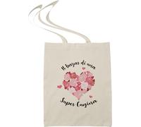Paroles d'amour Tote bag Il Bazar di una Super Cugina - Un regalo utile, allegro e pieno d’affetto per una cugina unica. Tela resistente e messaggio complice, firmato