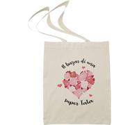 Paroles d'amour Tote Bag Il Bazar di una Super Tata - Idea Regalo Originale per Tata - Borsa in Tela Resistente 100% Cotone - Regalo Dolce per Fine Anno, Compleanno o Natale