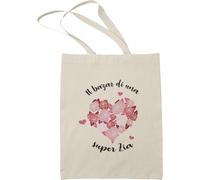 Paroles d'amour Tote Bag Il Bazar di una Super Zia - Idea Regalo Originale per Zia - Borsa in Tela Resistente 100% Cotone - Regalo Affettuoso per Compleanno, Natale o Festa della Zia