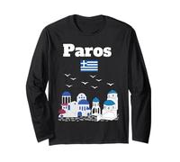 Paros viaggio Grecia souvenir architettura greca bandiera greca Maglia a Manica