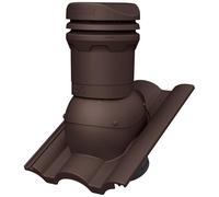 Parotec Camino di Ventilazione DN 125 mm - altezza 325 mm - ventilatore passivo per tegole BMI Wierer TAUNUS - ventilazione del tetto | Mattone di ventilazione a gravità - RAL 8017 Marrone