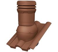 Parotec Camino di ventilazione DN 125 mm - altezza 325 mm - ventilatore passivo per tegole CREATON HEIDELBERGER - ventilazione del tetto | Tegola di ventilazione - RAL 8004 rosso mattone