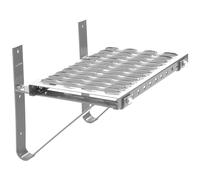 Parotec Gradino da Tetto - Gradino da tetto per spazzacamini - Gradini da tetto - Gradino di salita - Piattaforma per camino/muro da 60 cm completa (RAL 9006 - Argento)