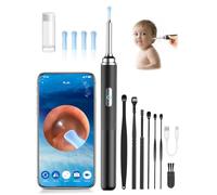 PARPAT Otoscopio, Pulizia Orecchie con Telecamera HD 1080P, IP67 Impermeabile Pulisci Orecchie con 6 Luci LED e Grandangolo a 360°, Otoscopio Kit per Android, iPhone e iPad