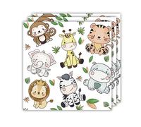 ParPix 20 tovaglioli con animali della foresta, 33 x 33 cm, decorazione giungla per compleanno, tovaglioli di carta, tovaglioli di compleanno, decorazione per compleanno, decorazione da tavolo