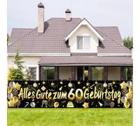 ParPix Banner per 60° compleanno, per uomo e donna, decorazione per 60° compleanno, 60° compleanno, 60° compleanno, decorazione oro, decorazione per 60° compleanno, 60° compleanno, 60° compleanno