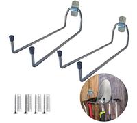 parpyon® 2 ganci muro ganci per garage porta attrezzi da parete porta attrezzi da giardino in Acciaio porta pneumatici ganci da muro vari modelli (Portattrezzi 28)