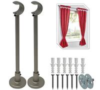 parpyon® 2 Supporti per bastoni Tende in Metallo da 20-22mm, staffe Bastone Tenda - Corrimano ringhiera a muro, Materiale Resistente per Appendi Prodotto Italiano (859NS, 20-22MM)