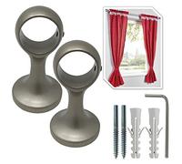 parpyon® 2 Supporti per bastoni Tende in Metallo da 20-22mm, staffe Bastone Tenda - Corrimano ringhiera a muro, Materiale Resistente per Appendi Prodotto Italiano (V44NS, 20-22MM)