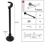 Parpyon 2 Supporti Per Bastoni Tende In Metallo, Staffe Bastone Tenda 20-22mm