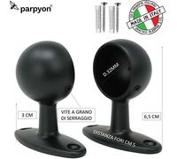 Parpyon® 2 Supporti Per Bastoni Tende In Metallo, Staffe Bastone Tenda 32mm