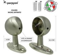 Parpyon® 2 Supporti Per Bastoni Tende In Metallo, Staffe Bastone Tenda 32mm