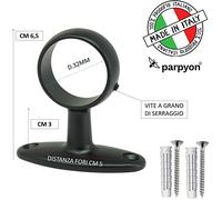Parpyon® 2 Supporti Per Bastoni Tende In Metallo, Staffe Bastone Tenda 32mm