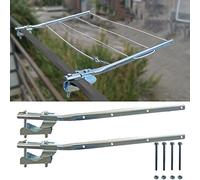 parpyon® Bracci Stendibiancheria da balcone esterno, Stendibiancheria da parete o ringhiera in ferro per filo per stendere il bucato prodotto 100% Italiano (Fisso c/piastra, Acciaio Zincato)