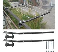 parpyon® Bracci Stendibiancheria da balcone esterno, Stendibiancheria per ringhiera, in Acciaio Verniciato per filo per stendere il bucato prodotto 100% Italiano (Fisso, Grigio scuro)