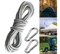 parpyon Corda nautica intrecciata, corda elastica per teloni, corda canapa treccia, cordino tenda, corde elastiche con ganci, corda tiragraffi (corda 5mm, 30MT)