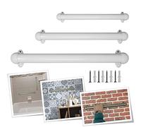 Parpyon® Corrimano a muro maniglia appoggio passamano in Alluminio a parete Scale, Bagno, Doccia, Cucina, maniglione bagno - porta asciugamani 100% prodotto Italiano (40cm, Bianco)