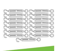 parpyon® Morsetti e Tenditori per Filo per stendere il bucato da esterno kit serracavo per filo in Acciaio Tenditori vite e occhiello prodotto italiano (15-Tenditori)