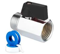 Parpyon® N. 2 Valvola Sfera MF 3/8 per Tubo Lavello Cucina per lavabo bagno, saracinesca Flessibile Rubinetto miscelatore Prolunga tubo filettato + nastro guarnizione (Valvola MF 3/8")