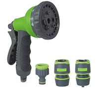 parpyon® Pistola a spruzzo Acqua Giardino Spruzzatore a Pressione Regolabile Lancia per Tubo Acqua Set Giardinaggio Canna irrigazione + Raccordi Omaggio (Kit.2)