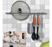 parpyon Porta Utensili da Cucina con Ganci, Barra Portautensili Cucina in Acciaio Inox Porta Mestoli da Cucina per Gadget da Cucina Coperchio Mestolo (90CM)