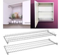 parpyon® Scolapiatti in Acciaio Cromato da incasso per pensile cucina VARIE MISURE Fissaggio con supporti laterali modello universale (86 CM)