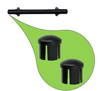 Parpyon® Supporti per corrimano a muro Staffe tubo passamano in Ferro accessori per ringhiere, Reggi Tubi con tasselli e viti prodotto italiano (Tappi 764, Nero-764)