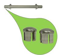 Parpyon® Supporti per corrimano a muro Staffe tubo passamano in Ferro accessori per ringhiere, Reggi Tubi con tasselli e viti prodotto italiano (Tappi 764, Nichel Satinato-764)