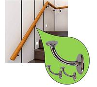 Parpyon® Supporti per corrimano a muro Staffe tubo passamano legno o Ferro accessori per ringhiere, Reggi Tubi con tasselli e viti prodotto italiano (Supporti V42, Cromo-V42)