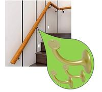 Parpyon® Supporti per corrimano a muro Staffe tubo passamano legno o Ferro accessori per ringhiere, Reggi Tubi con tasselli e viti prodotto italiano (Supporti V42, Oro-V42)